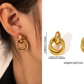 Gold Triple Hoop Spliced Studs ZJGE0715