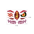 Halloween face tattoo sticker with realistic blood scars and stitches for makeup - Style FL-013 (Horror Wound)