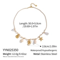 Detail view of woven turtle necklace with stainless steel specs and measurements - White Gold Rope Sea Turtle Shell Style (YYN025350)