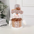 Scatola regalo pupazzo di neve con cappello di paillettes d'oro e motivi vintage - Pupazzo di Neve