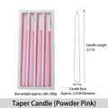 Set of four 25cm light pink taper scented candles in a white gift box for decor - Taper Candle Set / Solid Pale Pink