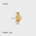 Polished 14K gold-plated stainless steel shell pendant detail with size 13.5x7.5mm - DFC01 Small Conch