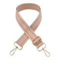 Pink herringbone woven shoulder strap with gold metal spring hooks and adjustable buckle - Light Pink