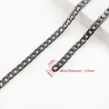 Catena piatta cubana in nichel nero per borse a tracolla e accessori fai da te - H11NK-2.0x7.6x11mm / Canna di fucile