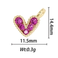 Colgante de corazón chapado en oro de 18k con cristales rosas y medidas detalladas - Estilo Corazón Rosa (DZ-138)