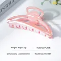 Pink jelly hair claw clip in translucent PC material with mermaid laser finish for women - Jelly Pink-TCB-984