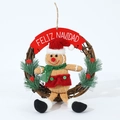 Ghirlanda natalizia con omino di pan di zenzero e striscione Feliz Navidad decorativo - Omino di Pan di Zenzero Ghirlanda Cappello Rosso