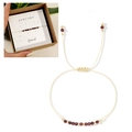 January birthstone garnet beaded bracelet with gold accents and adjustable wax cord - January-Garnet (Boxed Set)