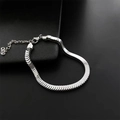 Sleek silver stainless steel snake bone chain bracelet with fish scale texture and lobster clasp - Silver Color Fish Scale Bracelet (Sleeve Version)
