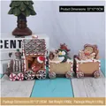 Resin gingerbread train christmas ornament with bear penguin and candy wheels - Gingerbread Cookie Train
