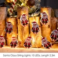 Christmas LED string lights with 10 Santa Claus figures, 2.3 meters long for holiday decor - Santa Claus String Lights [Iron Art]