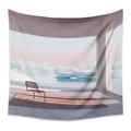 Detail showing high-quality polyester wall tapestry with minimalist scenic landscape print - Minimalist Cloud Sea (ZJ711-81) / 73x95cm (Brushed Fabric)