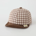 Brown and white plaid baby baseball cap with sun visor for toddlers aged 1-3 - 50cm (1-3 Years) / Simple Grid Style / Coffee Plaid