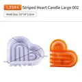 Heart shaped striped silicone mold for DIY crafts with dimensions 15x14x2.6cm - Large Heart Stripe
