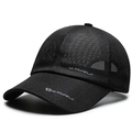 Atmungsaktive schwarze Mesh-Baseballkappe mit grauem KAIRUI-Logo für Outdoor-Sonnenschutz - Verstellbar / Schwarz