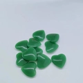 Polished 2cm green natural stone heart-shaped ornaments set for meditation decor - Dark Green