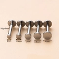 Lot de 5 labrets en acier inoxydable 16G avec disques de 2 mm à 4 mm de large - 2mm / Argenté