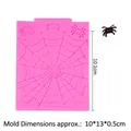 Moule en silicone rose avec motif de toile d'araignée pour décoration de pâtisserie - Style Toile d'Araignée / Rose