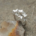 Minimalist 925 sterling silver ring featuring an elegant flower cluster in silver finish - JZ0900-Flower Cluster