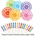 Colorful circle pattern paper cocktail umbrella picks with 10cm wooden sticks - Polka Dot Umbrella Picks