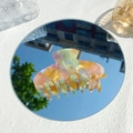 Pinza para el pelo de acetato irisada efecto sirena reflejando el cielo en un espejo - 10.5cm / Naranja Verde Iridiscente