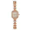 Elegant rose gold square quartz watch for women with sparkling rhinestone embellishments - Rose Gold