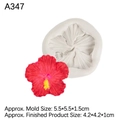 Stampo in silicone a forma di ibisco per resina e dolci, dimensioni 5.5x5.5x1.5cm - 2# Fiore di Ibisco / Grigio