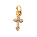Minimalist golden cross pendant with crystal inlay for DIY handmade jewelry crafts - 07 Cross Zirconia Style B