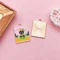 Enamel black cat The Empress tarot card alloy charm pendant for DIY jewelry making - THE EMPRESS