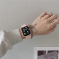 Pink silicone sports watch shown with silver chain bracelet and rings in a modern style - Watch Only / Pink (GD2512-130-04)