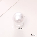 White 1.4cm round faux pearl shoe charm accessory weighing 1.6g for DIY crafts - C459-3D Pearl