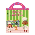 Children reusable sticker book featuring a fun kitchen theme and cartoon chefs - Fun Kitchen Style