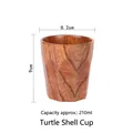 Handcrafted wooden coffee mug with unique turtle shell texture, 210ml capacity - Turtle Shell Cup