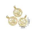 Gold plated MAMA heart pendant necklace with white zircon stones and hollow circle design - Round Hollow Heart MAMA (Micro-inlay)