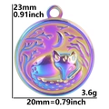 Rainbow fox pendant dimensions: 23mm height, 20mm width, and 3.6g lightweight design - Pendant Only / Rainbow