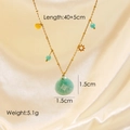Detailed view of Amazonite teardrop pendant necklace with dimensions and weight specs - Amazonite