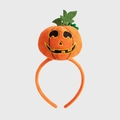 Serre-tête d'Halloween avec une citrouille en peluche orange et visage de citrouille - Citrouille