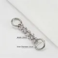 Silver metal handbag chain extender with 2.0cm width and round spring buckles for bag DIY - 14cm / Silver Nickel