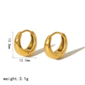 Detail van 18k vergulde U-vormige oorbellen met 13,3 mm hoogte en 3,1 g gewicht - 13.3mmx13.7mm / Goud (TE6540-13-G)