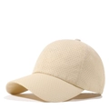 Beige quick-dry breathable baseball cap with laser-cut mesh holes for summer outdoor sports - Khaki