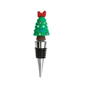 Bouchon à vin sapin de Noël vert en PVC avec joint en caoutchouc hermétique - Sapin de Noël 3D