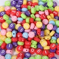 Colorful round acrylic number beads for DIY kids jewelry making and educational crafts - 4x7mm Light Colored Numbers (100pcs)