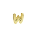 Polished 18k gold bubble 3D letter W pendant crafted from high-quality brass metal - Letter W Pendant / Gold