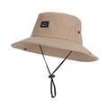 Outdoor zonnehoed in kaki kleur met mesh-panelen en een kinband - Khaki