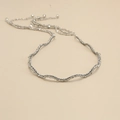 Serre-tête élégant lavande à franges en cristal avec perles argentées au design chic - Gris