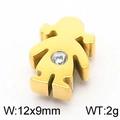 Goldener Mädchen-Anhänger aus Edelstahl mit Kristall, Größe 12x9mm und Gewicht 2g - Goldfarbenes Mädchen-Design (KLJ5516-Z)