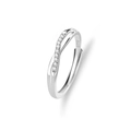 Anello Mobius in argento con marchio S925 e intarsio in zircone, design regolabile - Aperto Regolabile / Stile Donna