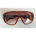 Oversize tortoiseshell pilot sunglasses with gold T-hinge and brown gradient lenses - Demi Gradient Tea