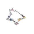 Orecchini a stella in argento con zirconi colorati in finitura rosa e blu - A939-Stella Destra (Pezzo Singolo)
