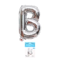 16 inch silver foil letter B balloon with retail card for birthday party decoration - 16" / Silver Letter B (With Backing Card)